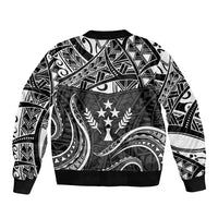 FSM Kosrae States Sleeve Zip Bomber Jacket Micronesia Vintage Polynesian Tribal Black Version LT9 - Polynesian Pride