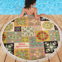 Mele Kalikimaka Hawaii Christmas Beach Blanket Melemele Mama Seamless Floral Motif - Polynesian Pride