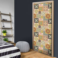 Mele Kalikimaka Hawaii Christmas Door Cover Melemele Mama Seamless Floral Motif - Polynesian Pride