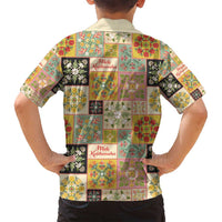 Mele Kalikimaka Hawaii Christmas Family Matching Long Sleeve Bodycon Dress and Hawaiian Shirt Melemele Mama Seamless Floral Motif - Polynesian Pride