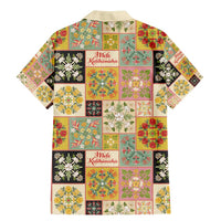 Mele Kalikimaka Hawaii Christmas Family Matching Mermaid Dress and Hawaiian Shirt Melemele Mama Seamless Floral Motif - Polynesian Pride