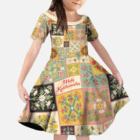 Mele Kalikimaka Hawaii Christmas Family Matching Short Sleeve Bodycon Dress and Hawaiian Shirt Melemele Mama Seamless Floral Motif - Polynesian Pride