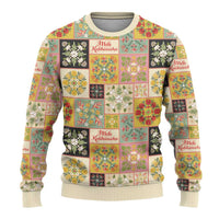 Mele Kalikimaka Hawaii Christmas Ugly Christmas Sweater Melemele Mama Seamless Floral Motif - Polynesian Pride