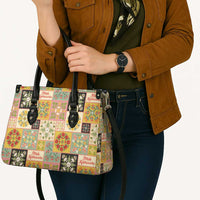 Mele Kalikimaka Hawaii Christmas Leather Bag Melemele Mama Seamless Floral Motif - Polynesian Pride