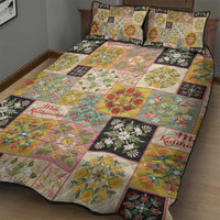 Mele Kalikimaka Hawaii Christmas Quilt Bed Set Melemele Mama Seamless Floral Motif - Polynesian Pride