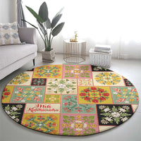 Mele Kalikimaka Hawaii Christmas Round Carpet Melemele Mama Seamless Floral Motif - Polynesian Pride