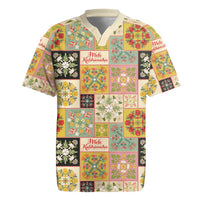 Mele Kalikimaka Hawaii Christmas Rugby Jersey Melemele Mama Seamless Floral Motif - Polynesian Pride