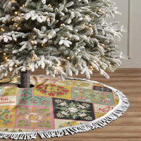 Mele Kalikimaka Hawaii Christmas Tree Skirt Melemele Mama Seamless Floral Motif - Polynesian Pride