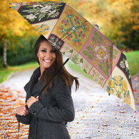 Mele Kalikimaka Hawaii Christmas Umbrella Melemele Mama Seamless Floral Motif - Polynesian Pride