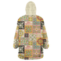 Mele Kalikimaka Hawaii Christmas Wearable Blanket Hoodie Melemele Mama Seamless Floral Motif - Polynesian Pride