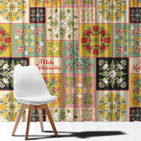 Mele Kalikimaka Hawaii Christmas Window Curtain Melemele Mama Seamless Floral Motif - Polynesian Pride
