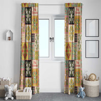 Mele Kalikimaka Hawaii Christmas Window Curtain Melemele Mama Seamless Floral Motif - Polynesian Pride