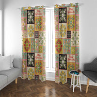 Mele Kalikimaka Hawaii Christmas Window Curtain Melemele Mama Seamless Floral Motif - Polynesian Pride