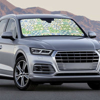 Mele Kalikimaka Hawaii Christmas Auto Sun Shade Omaomao Seamless Floral Motif - Polynesian Pride