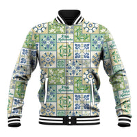 Mele Kalikimaka Hawaii Christmas Baseball Jacket Omaomao Seamless Floral Motif - Polynesian Pride