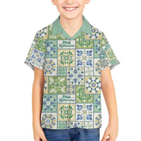 Mele Kalikimaka Hawaii Christmas Kid Hawaiian Shirt Omaomao Seamless Floral Motif - Polynesian Pride