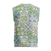 Mele Kalikimaka Hawaii Christmas Knitted V-Neck Vest Omaomao Seamless Floral Motif - Polynesian Pride