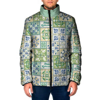 Mele Kalikimaka Hawaii Christmas Padded Jacket Omaomao Seamless Floral Motif - Polynesian Pride