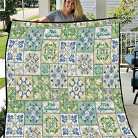 Mele Kalikimaka Hawaii Christmas Quilt Omaomao Seamless Floral Motif - Polynesian Pride