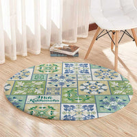 Mele Kalikimaka Hawaii Christmas Round Carpet Omaomao Seamless Floral Motif - Polynesian Pride