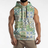 Mele Kalikimaka Hawaii Christmas Sleeveless Hoodie Omaomao Seamless Floral Motif - Polynesian Pride