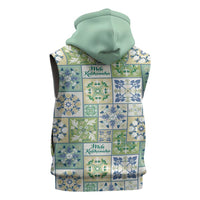 Mele Kalikimaka Hawaii Christmas Sleeveless Zip Hoodie Omaomao Seamless Floral Motif LT9 - Polynesian Pride