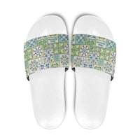 Mele Kalikimaka Hawaii Christmas Slide Sandals Omaomao Seamless Floral Motif - Polynesian Pride