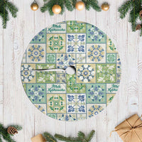 Mele Kalikimaka Hawaii Christmas Tree Skirt Omaomao Seamless Floral Motif - Polynesian Pride