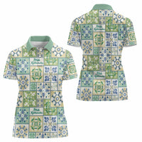 Mele Kalikimaka Hawaii Christmas Women Polo Shirt Omaomao Seamless Floral Motif - Polynesian Pride