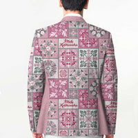 Mele Kalikimaka Hawaii Christmas Blazer Akala Seamless Floral Motif - Polynesian Pride