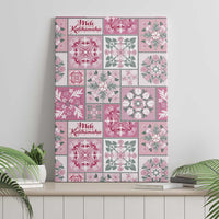 Mele Kalikimaka Hawaii Christmas Canvas Wall Art Akala Seamless Floral Motif - Polynesian Pride