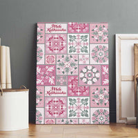 Mele Kalikimaka Hawaii Christmas Canvas Wall Art Akala Seamless Floral Motif - Polynesian Pride