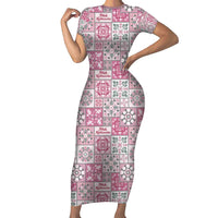 Mele Kalikimaka Hawaii Christmas Family Matching Short Sleeve Bodycon Dress and Hawaiian Shirt Akala Seamless Floral Motif - Polynesian Pride