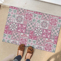 Mele Kalikimaka Hawaii Christmas Rubber Doormat Akala Seamless Floral Motif - Polynesian Pride