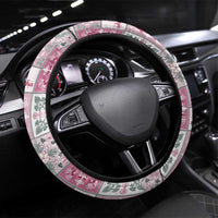 Mele Kalikimaka Hawaii Christmas Steering Wheel Cover Akala Seamless Floral Motif - Polynesian Pride