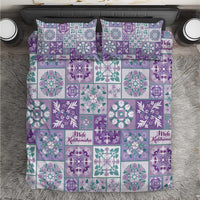 Mele Kalikimaka Hawaii Christmas Bedding Set Poni Seamless Floral Motif - Polynesian Pride