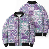 Mele Kalikimaka Hawaii Christmas Bomber Puffer Jacket Poni Seamless Floral Motif - Polynesian Pride