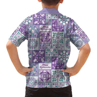 Mele Kalikimaka Hawaii Christmas Family Matching Off The Shoulder Long Sleeve Dress and Hawaiian Shirt Poni Seamless Floral Motif - Polynesian Pride