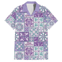 Mele Kalikimaka Hawaii Christmas Family Matching Off The Shoulder Long Sleeve Dress and Hawaiian Shirt Poni Seamless Floral Motif - Polynesian Pride