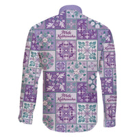 Mele Kalikimaka Hawaii Christmas Family Matching Off The Shoulder Long Sleeve Dress and Hawaiian Shirt Poni Seamless Floral Motif - Polynesian Pride