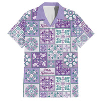 Mele Kalikimaka Hawaii Christmas Family Matching Off Shoulder Short Dress and Hawaiian Shirt Poni Seamless Floral Motif - Polynesian Pride