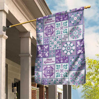 Mele Kalikimaka Hawaii Christmas Garden Flag Poni Seamless Floral Motif - Polynesian Pride