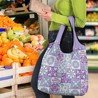 Mele Kalikimaka Hawaii Christmas Grocery Bag Poni Seamless Floral Motif - Polynesian Pride