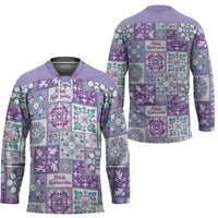 Mele Kalikimaka Hawaii Christmas Hockey Jersey Poni Seamless Floral Motif - Polynesian Pride