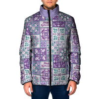 Mele Kalikimaka Hawaii Christmas Padded Jacket Poni Seamless Floral Motif - Polynesian Pride