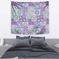 Mele Kalikimaka Hawaii Christmas Tapestry Poni Seamless Floral Motif - Polynesian Pride