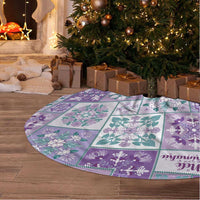 Mele Kalikimaka Hawaii Christmas Tree Skirt Poni Seamless Floral Motif - Polynesian Pride