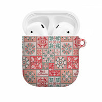 Mele Kalikimaka Hawaii Christmas AirPods Case Ulaula Seamless Floral Motif LT9 Red - Polynesian Pride