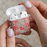 Mele Kalikimaka Hawaii Christmas AirPods Case Ulaula Seamless Floral Motif LT9 - Polynesian Pride