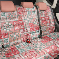 Mele Kalikimaka Hawaii Christmas Back Car Seat Cover Ulaula Seamless Floral Motif - Polynesian Pride